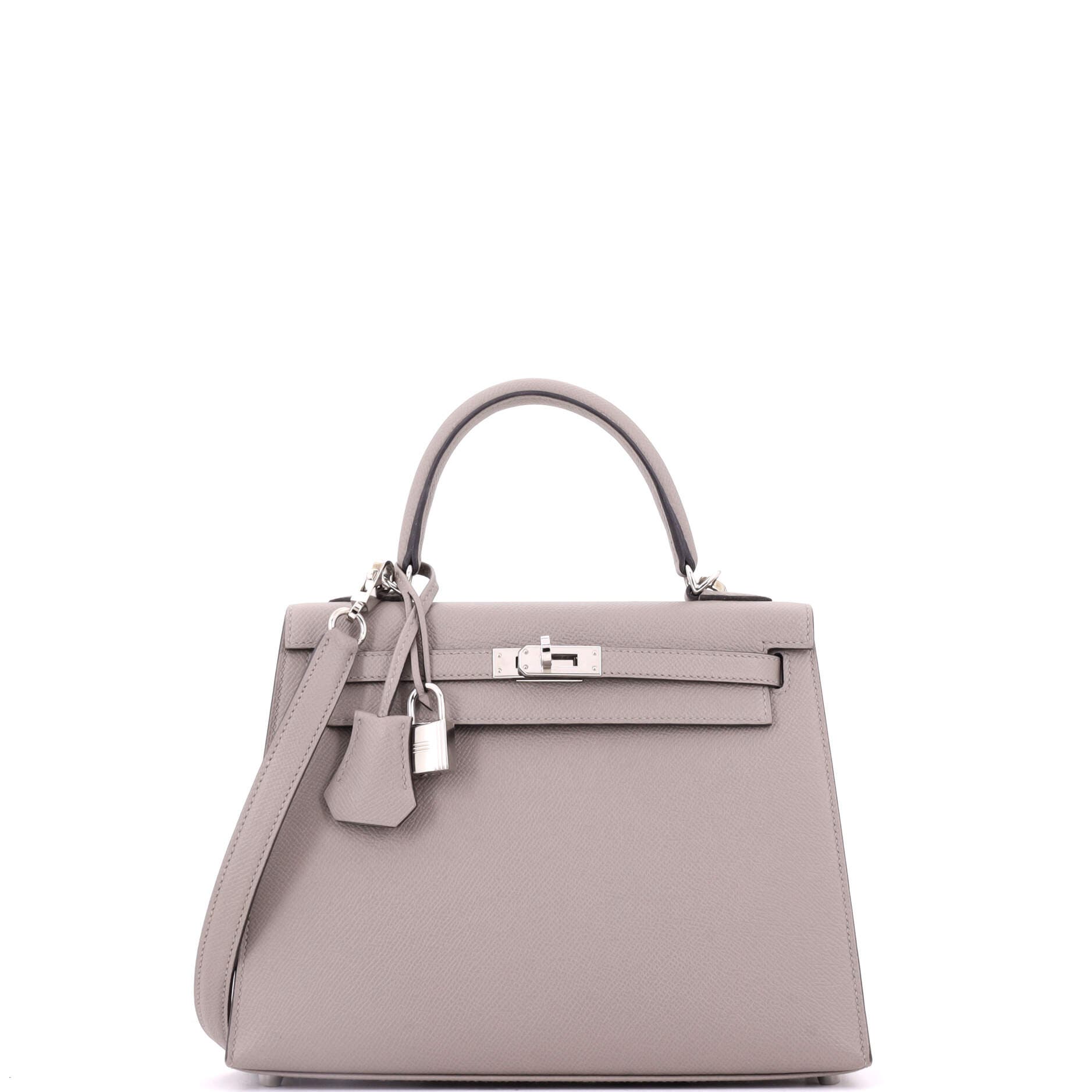 Kelly Handbag Grey Epsom With Palladium Hardware 25, Main, color, Grey