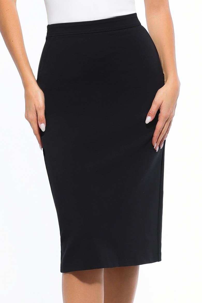 SculptEase Workwear Fitted Skirt, Main, color, Midnight Black