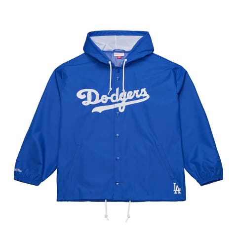 Men's Mitchell & Ness  Royal Los Angeles Dodgers Full-Snap Hooded Coaches Jacket