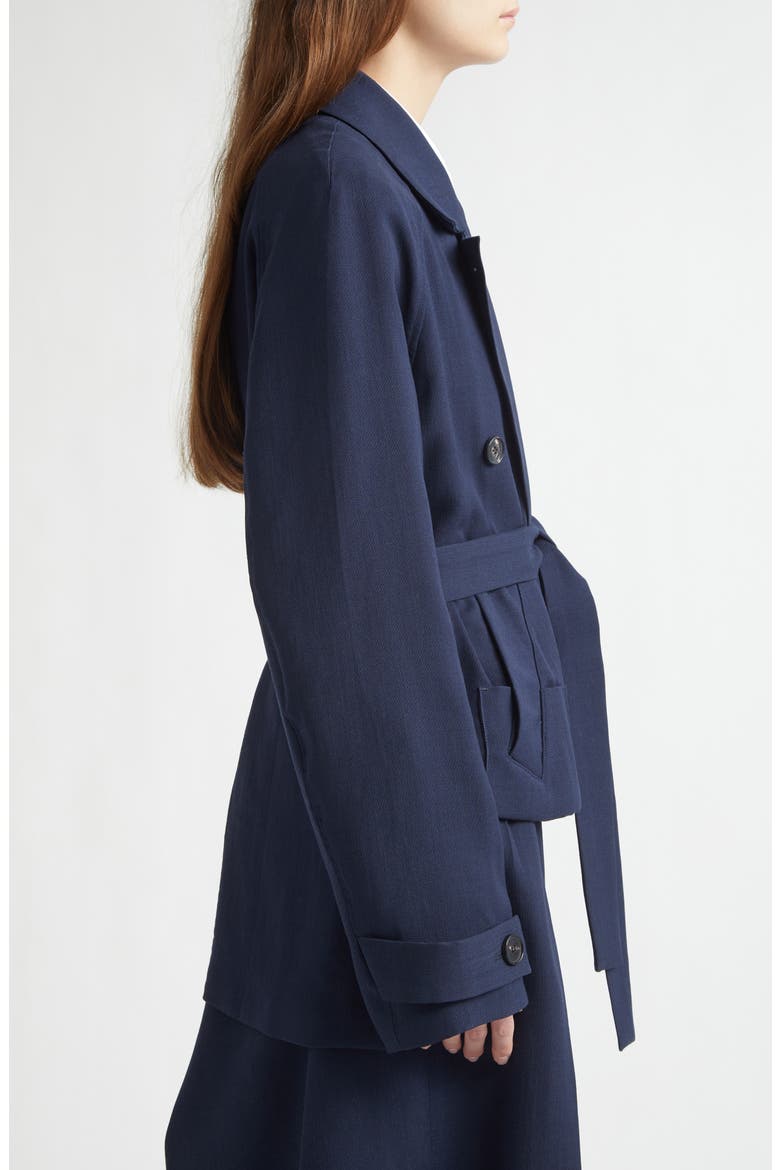 Origami Belted Virgin Wool Jacket, Alternate, color, NAVY