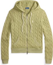 Polo Ralph Lauren Cable Knit Cotton Zip Hoodie