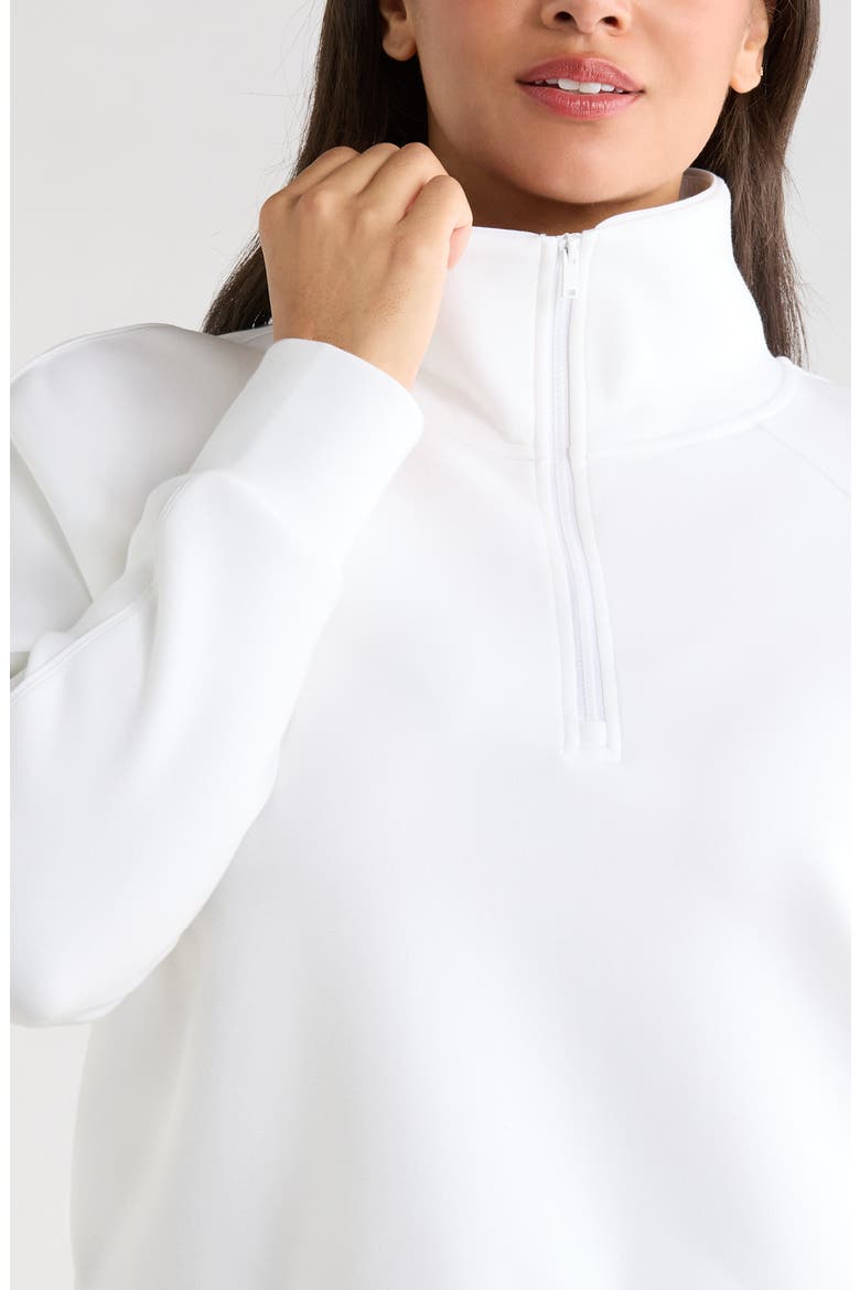 Sporty Half-Zip Pullover, Alternate, color, WHITE