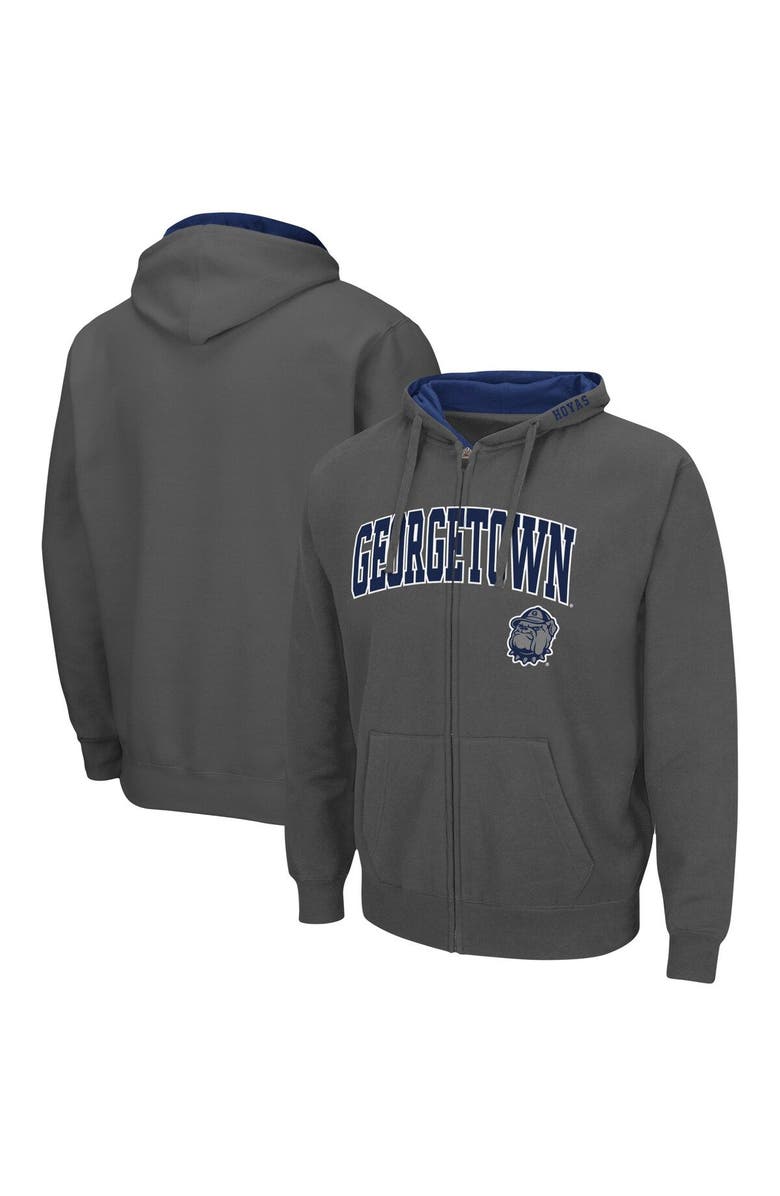 COLOSSEUM Men's Colosseum Charcoal Georgetown Hoyas Arch & Logo 3.0 Full-Zip Hoodie, Main, color, Charcoal