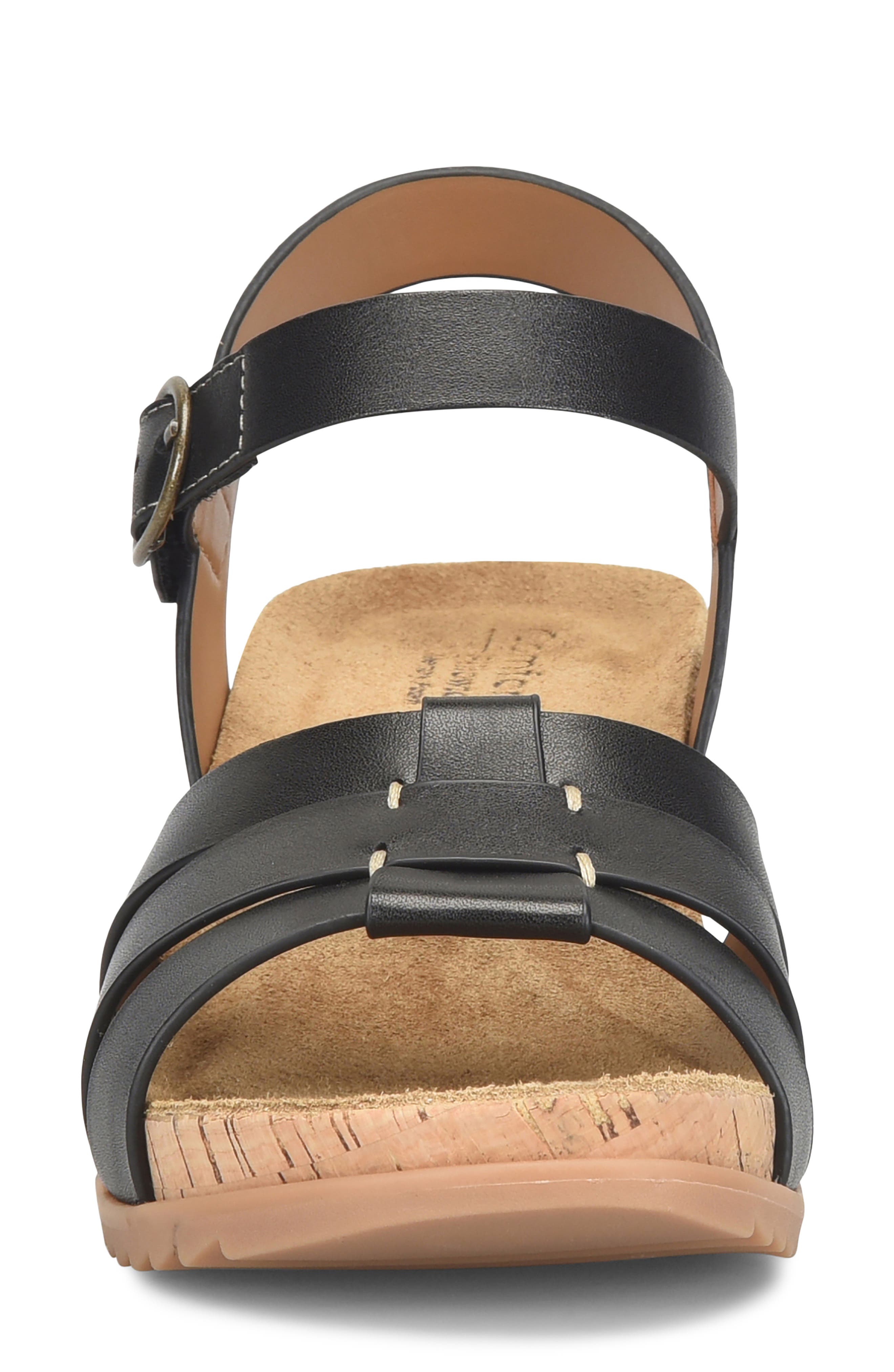 Comfortiva Taralyn Wedge Sandal, Alternate, color, Black/ Black