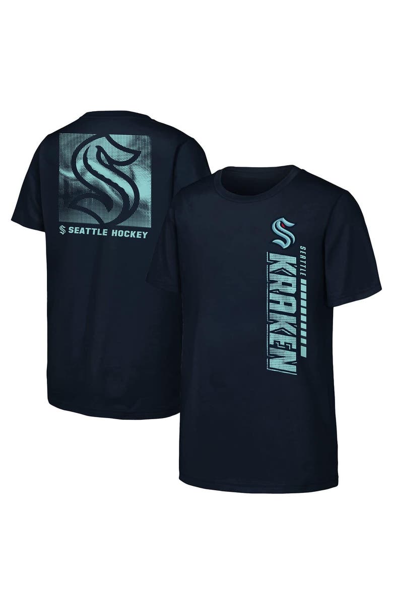 Outerstuff Youth Navy Seattle Kraken Atmosphere T-Shirt, Alternate, color, Navy