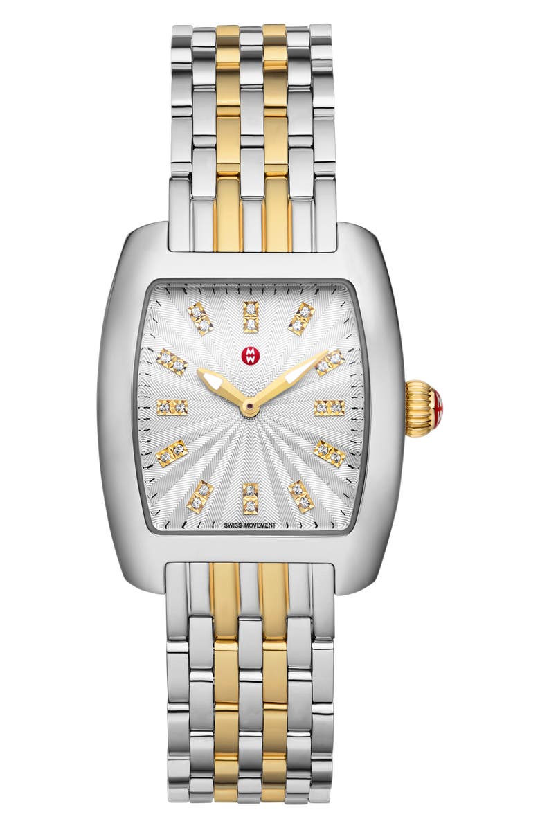 MICHELE Diamond Two Tone Bracelet Watch, 29mm, Main, color, 