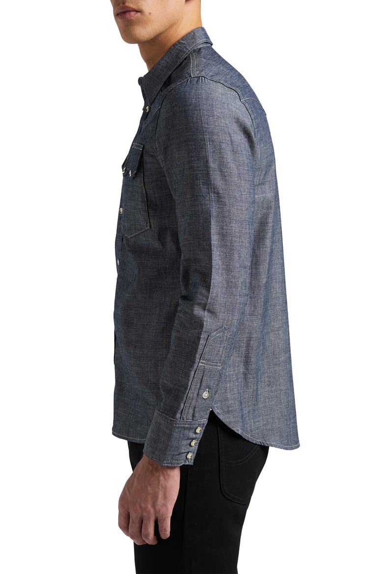101 Western Chambray Snap-Up Shirt, Alternate, color, DRY