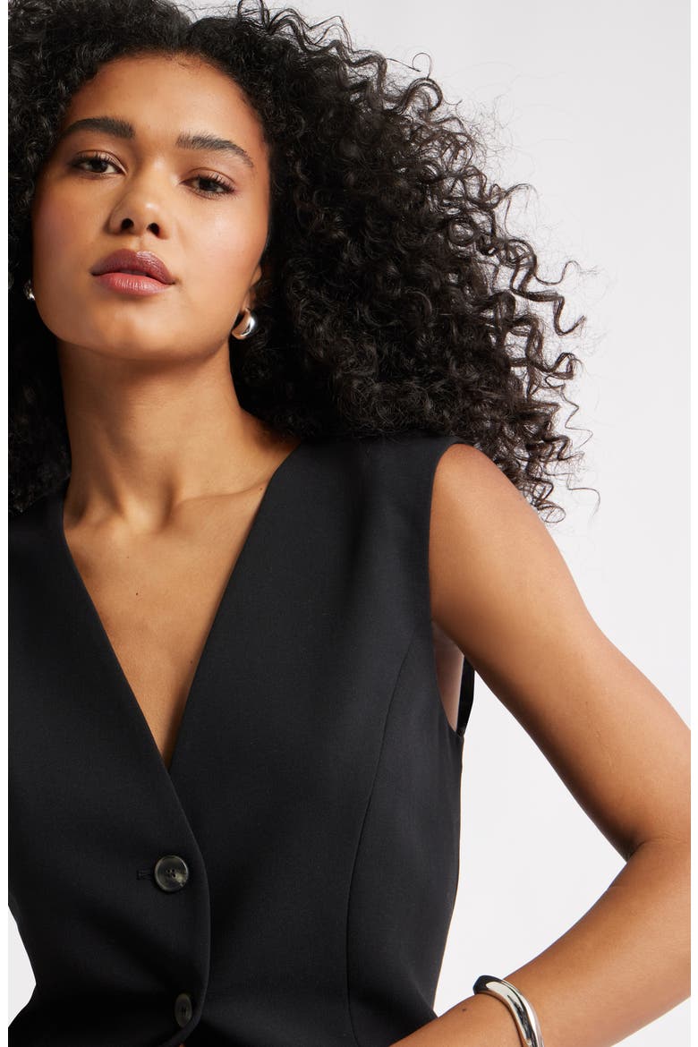 Icon Twill Relaxed Vest, Alternate, color, BLACK