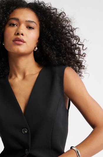 Open Edit The Icon Collarless Vest | Nordstrom
