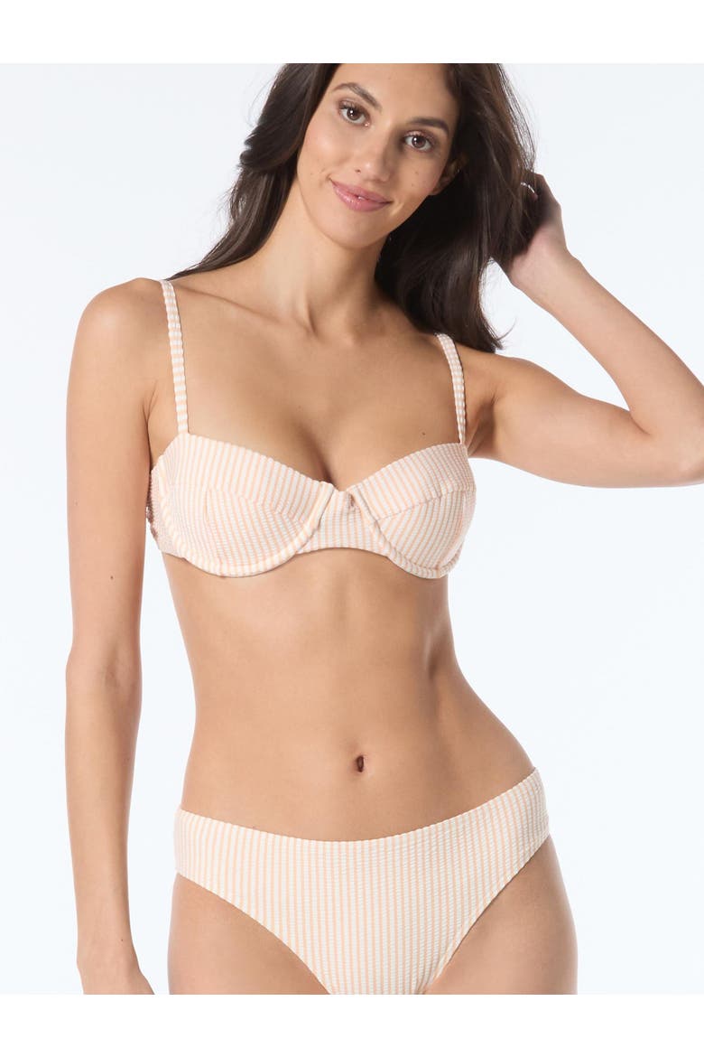 Seamed U-wire Bra Swim Top, Alternate, color, Light Cantaloupe