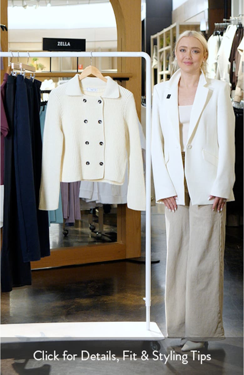 Double Breasted Rib Sweater Jacket, sales video thumbnail