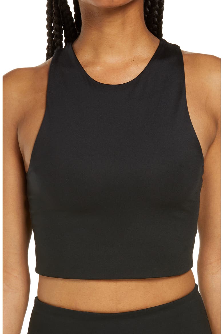 Dylan Longline Racerback Sports Bra, Main, color, BLACK