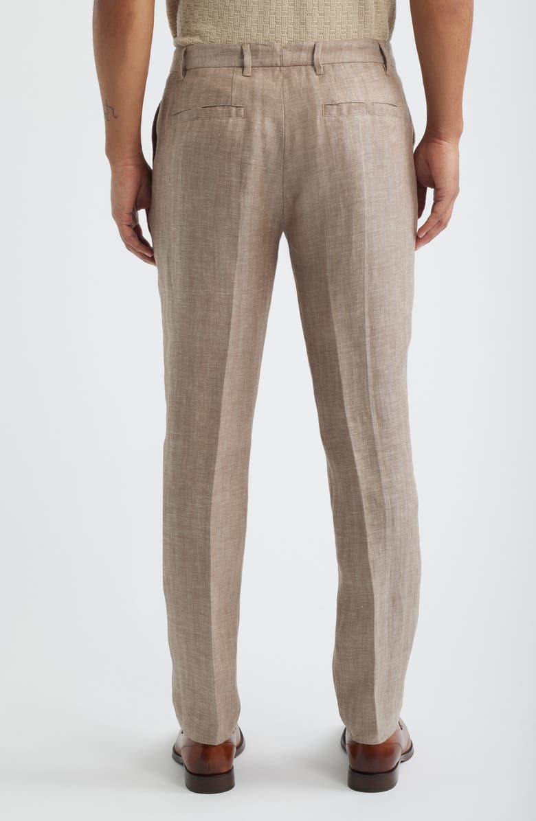 Bugatchi Linen Herringbone Chinos, Alternate, color, Tobacco