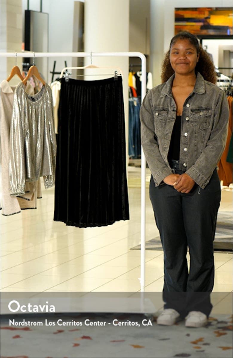 Pleated Velvet Midi Skirt, sales video thumbnail