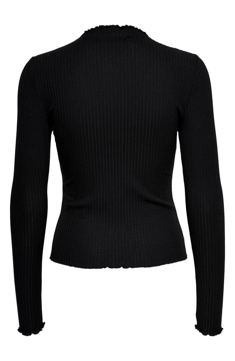Only Emma Funnel Neck Ribbed Sweater, Alternate, color, Black