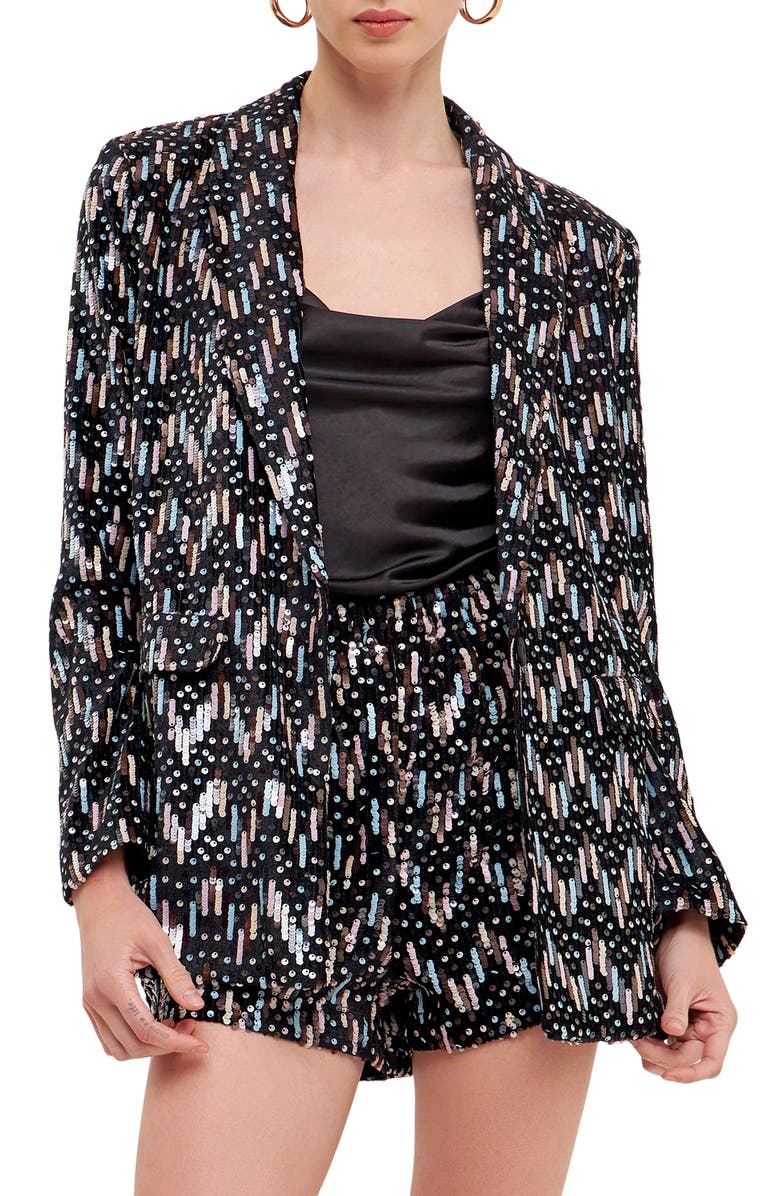 Endless Rose Sequin Single Breasted Blazer, Main, color, 