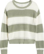 beachlunchlounge Tresa Stripe Crochet Crewneck Sweater