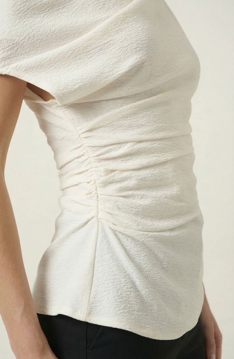 Modenaire Asymmetric One Shoulder Draped Top, Alternate, color, Off White