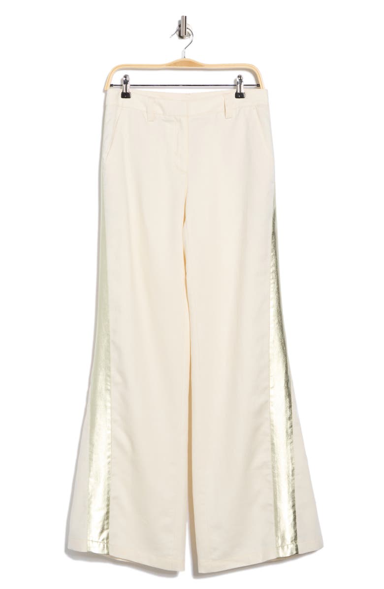 TWP Stay Golden Linen Blend Pants, Alternate, color, Bone/ Light Gold