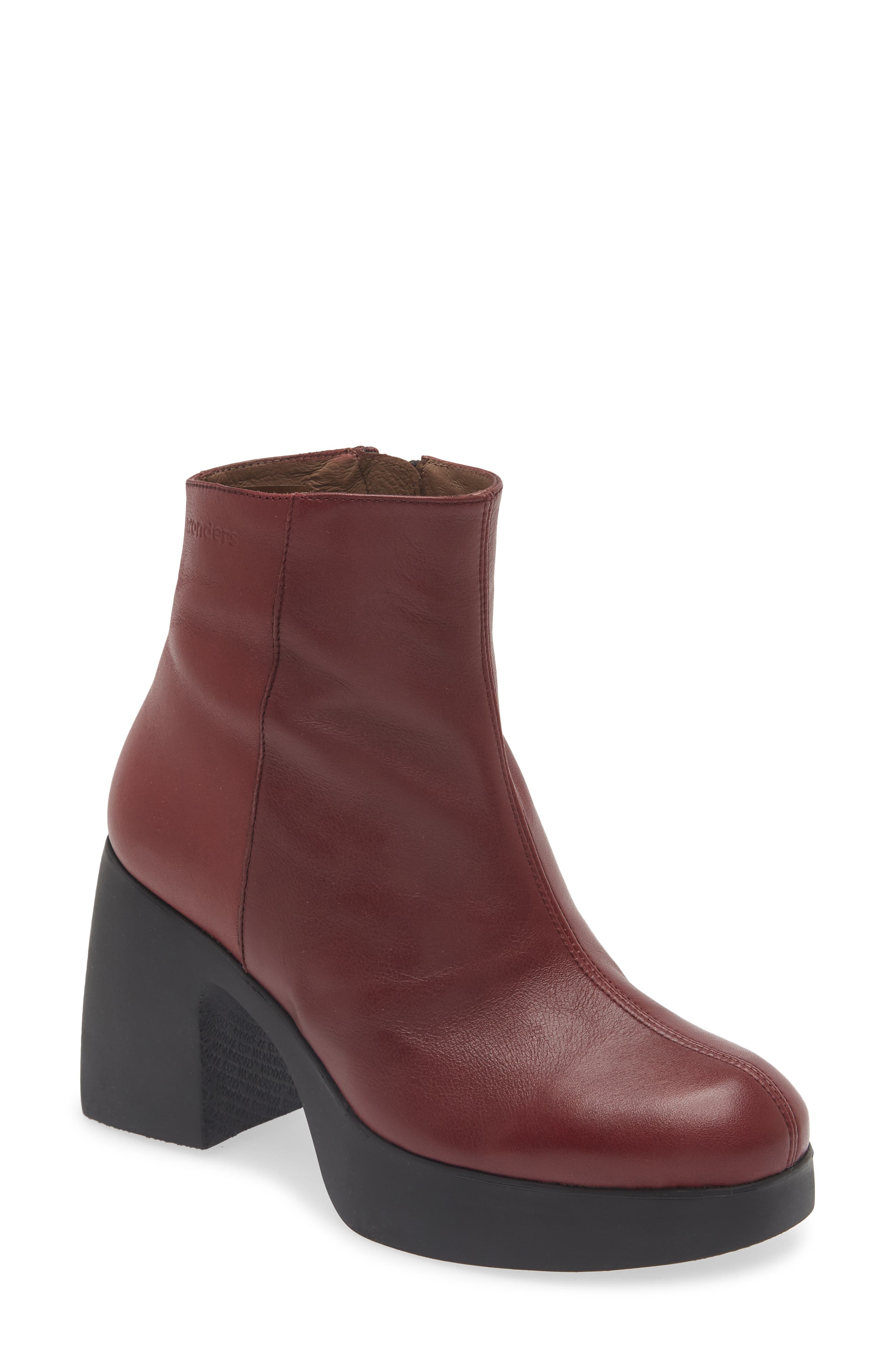 Wonders Lightweight Fashion Suede Boot, Main, color, Burgundy Leather