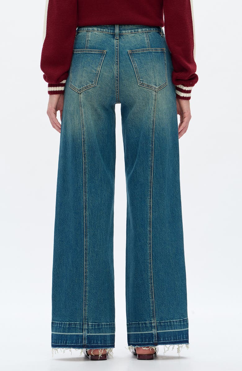 Bayeas Jermy Seamed High Waist Raw Hem Wide Leg Jeans, Alternate, color, Vintage Dark Blue