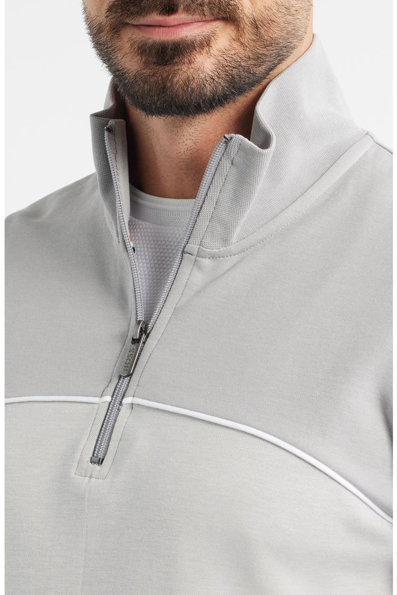 Quarter Zip Track Pullover, Alternate, color, LIGHT/ PASTEL GREY
