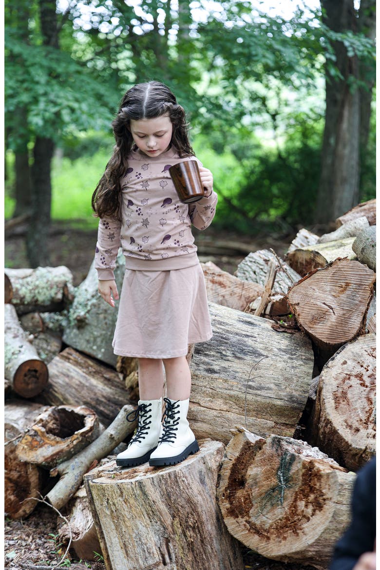Kids' Super A-line Cotton Blend Skirt, Alternate, color, MAUVE