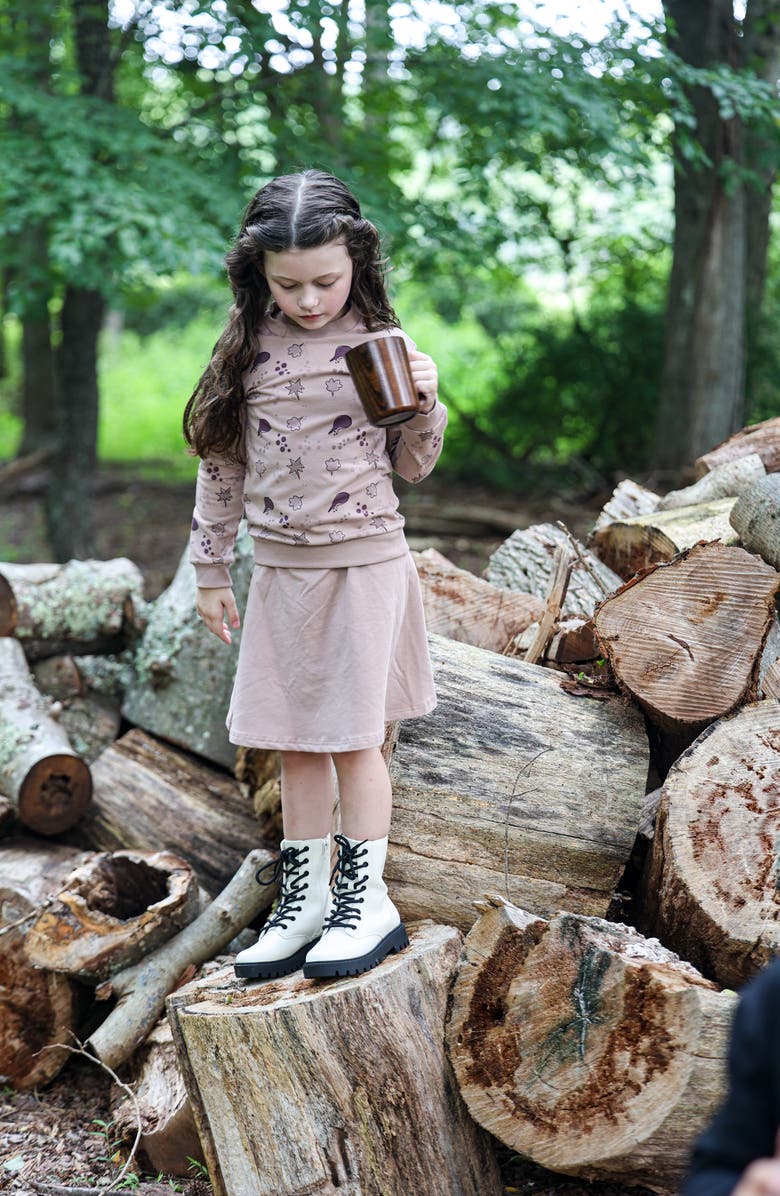 Manière Kids' Super A-line Cotton Blend Skirt, Alternate, color, Mauve