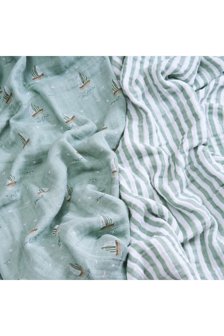 Boutique 2-Pack 100% Organic Cotton Muslin Swaddles, Alternate, color, Sailing Seas