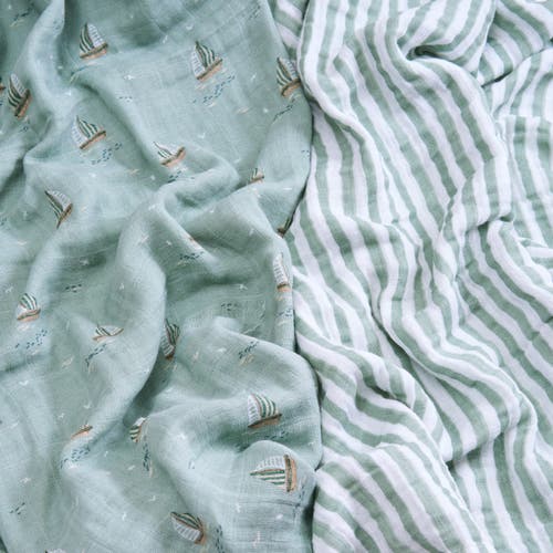 Aden + Anais 2-pack 100% Organic Cotton Muslin Swaddles In Blue