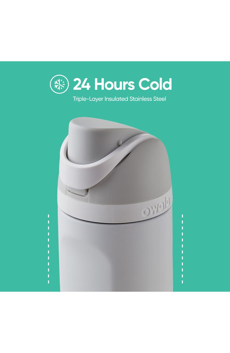 Owala 24oz. FreeSip Stainless Steel Water Bottle, Alternate, color, Very Very Dark