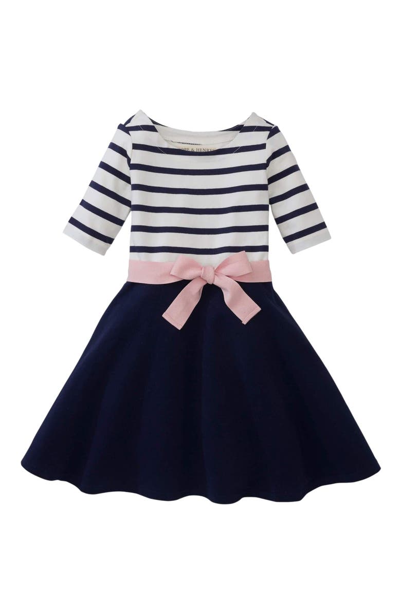 Hope & Henry Girls' Organic Cotton Lightweight Blocked Skater Dress, Infant, Main, color,