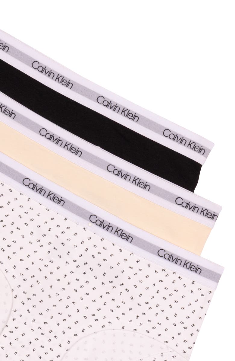 Calvin Klein Stretch Cotton Hipster Panties - Pack of 3, Alternate, color, Black Mini/ Sand/ Black