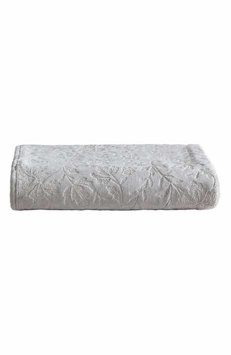 Eddie Bauer Woodblock Floral Fleece Throw