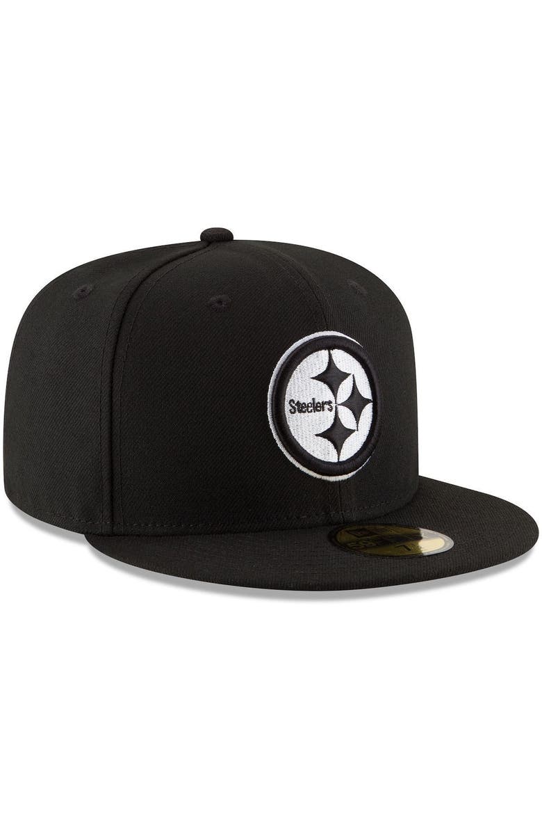 New Era Men's New Era Black Pittsburgh Steelers B-Dub 59FIFTY Fitted Hat, Alternate, color,