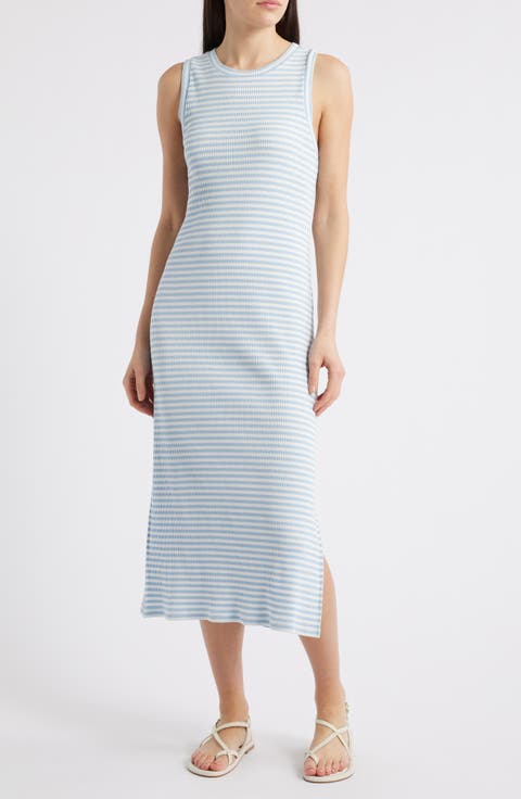 Stripe Rib Midi Tank Dress