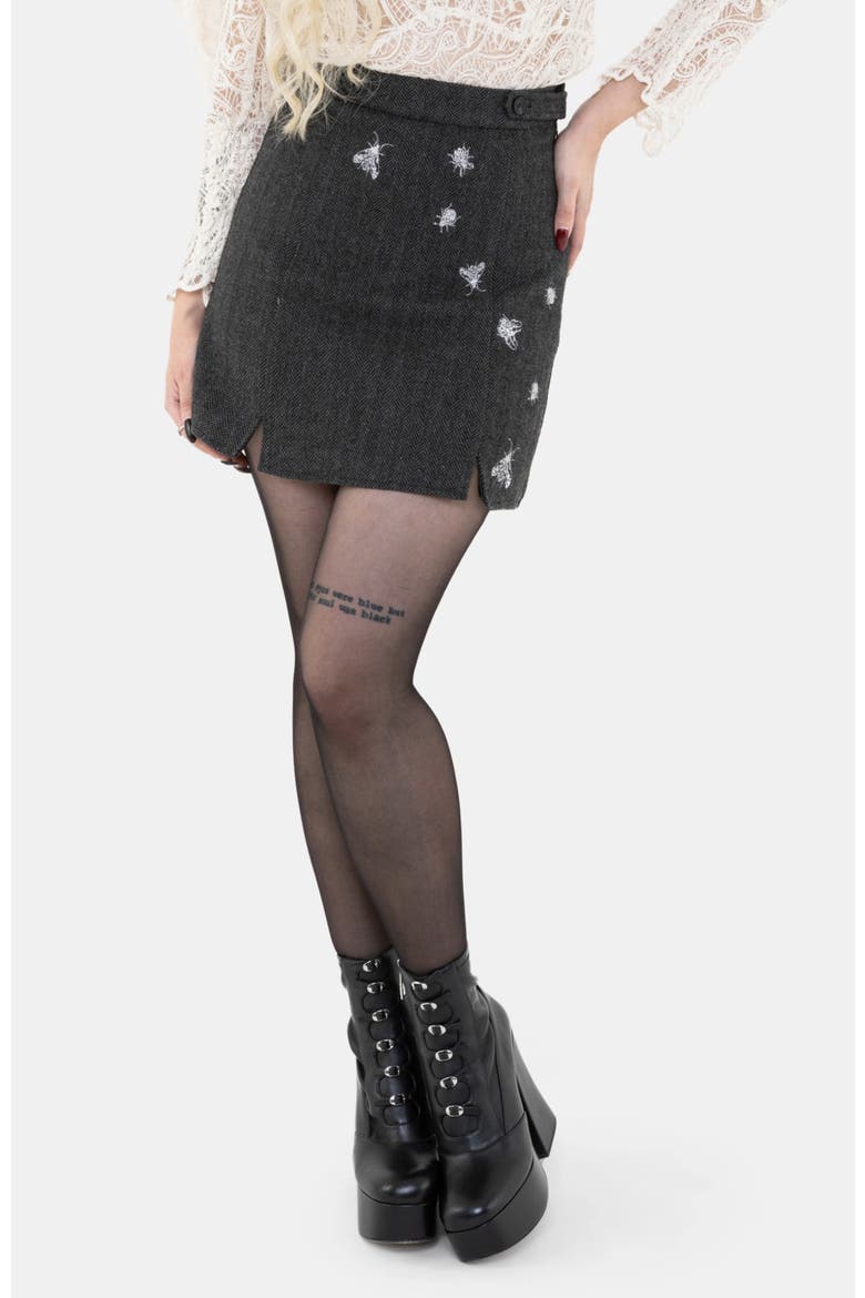 Chrysina Sequin Embellished Mini Skirt, Main, color, Grey