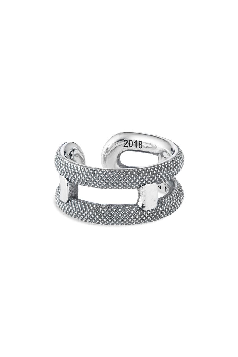Men's Goosebumps Cigar Band Ring, Main, color, SILVER