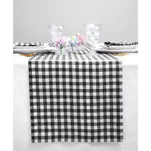 Linen Table Runner - Gingham Check
