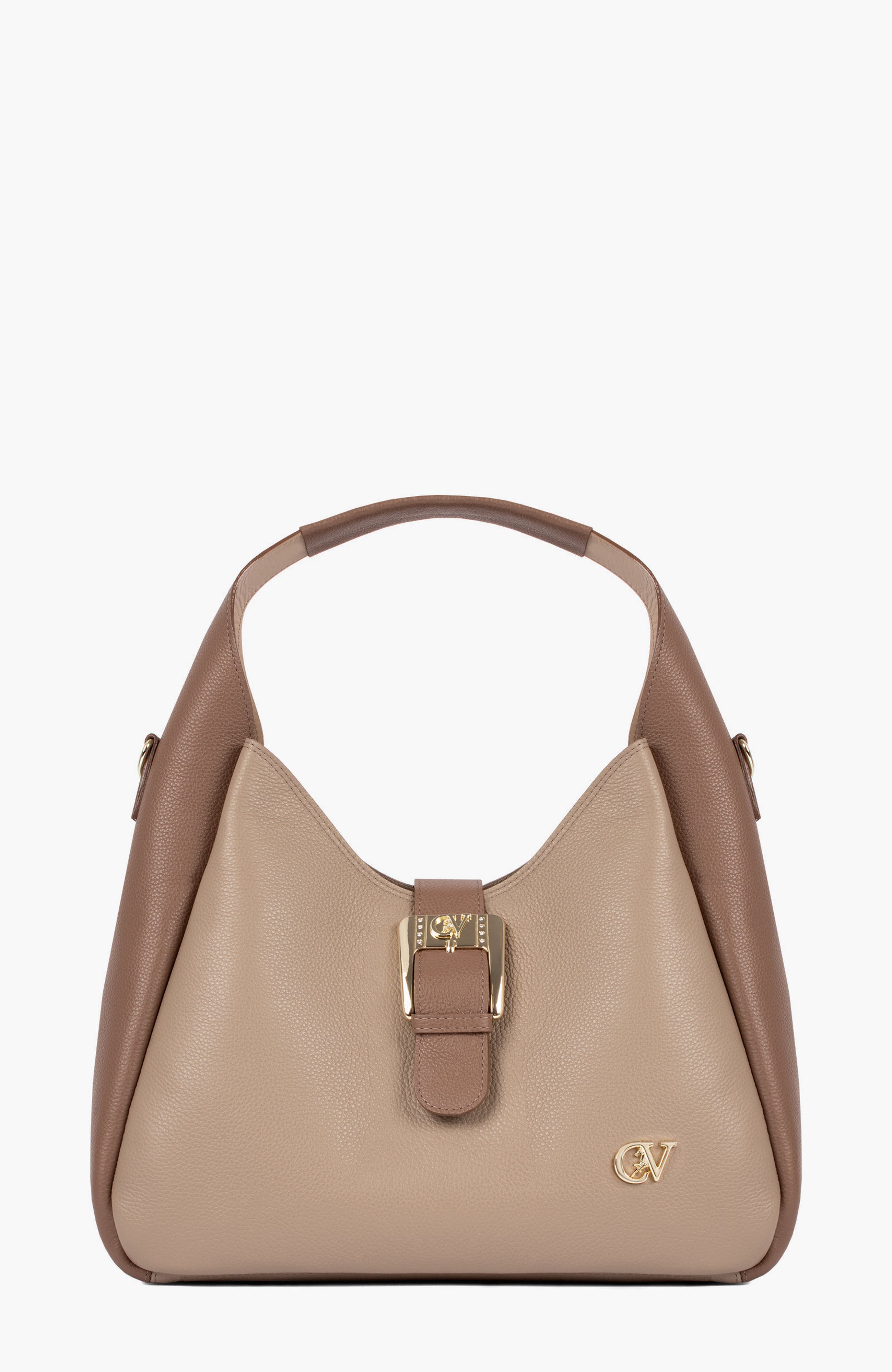 Signature CV By Cavalinho Leather Shoulder Bag 634, Main, color, Sand / Beige