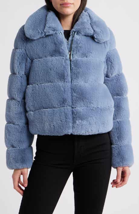BCBG Max Azria Groove Quilted Faux Fur Coat