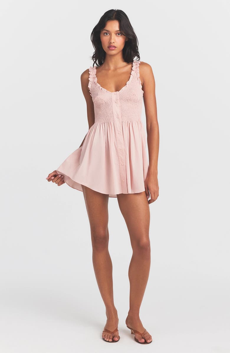 SKIMS Poplin Apparel Smocked MInidress, Alternate, color, Dusty Pink