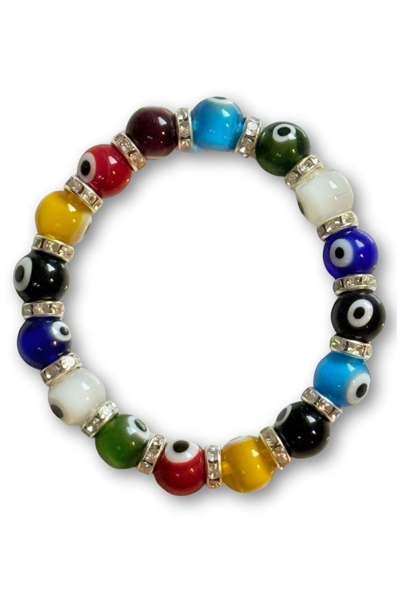 Evil Eye Beaded Bracelet, Main, color, Multi-Colored