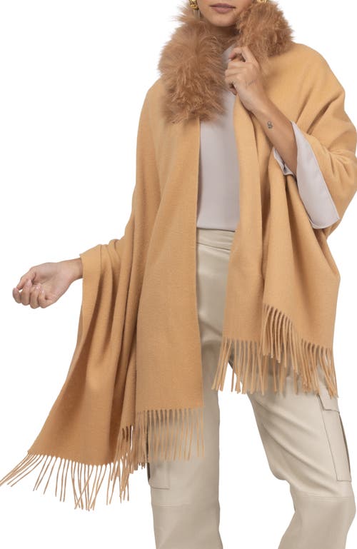 Gorski Select Cashmere Stole With Select Lamb Collar In Brown