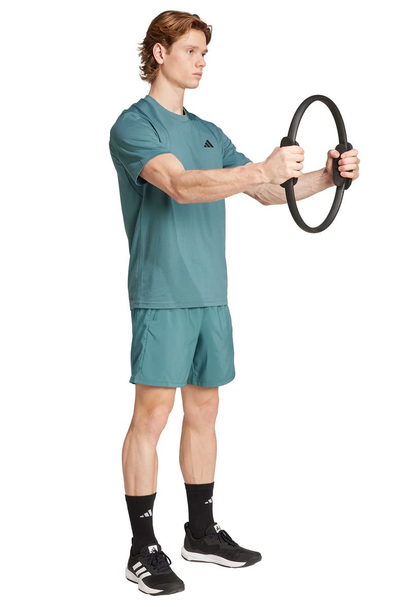 adidas Recycled Polyester Training Shorts, Alternate, color, Preloved Teal/ Black