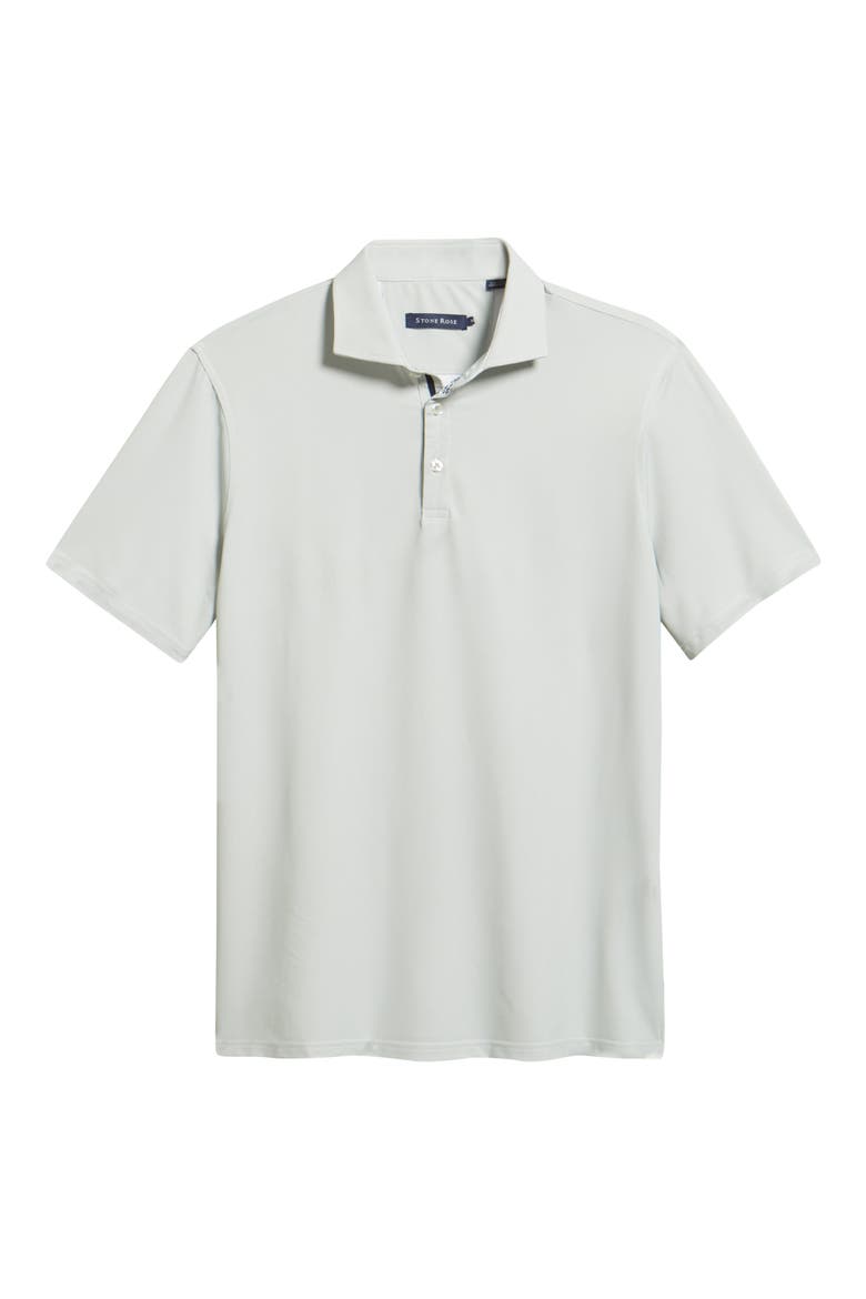 Bird's Eye Print Techno Stretch Performance Golf Polo, Alternate, color, LIGHT TEAL