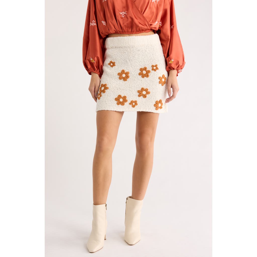 Jacquie The Label Flouret Sweater Miniskirt In Neutral