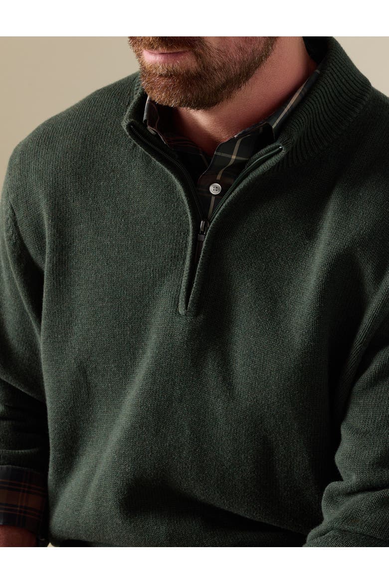 Big & Tall Marled Heather 1/4-Zip Sweater, Alternate, color, DEEP FOREST HEATHER