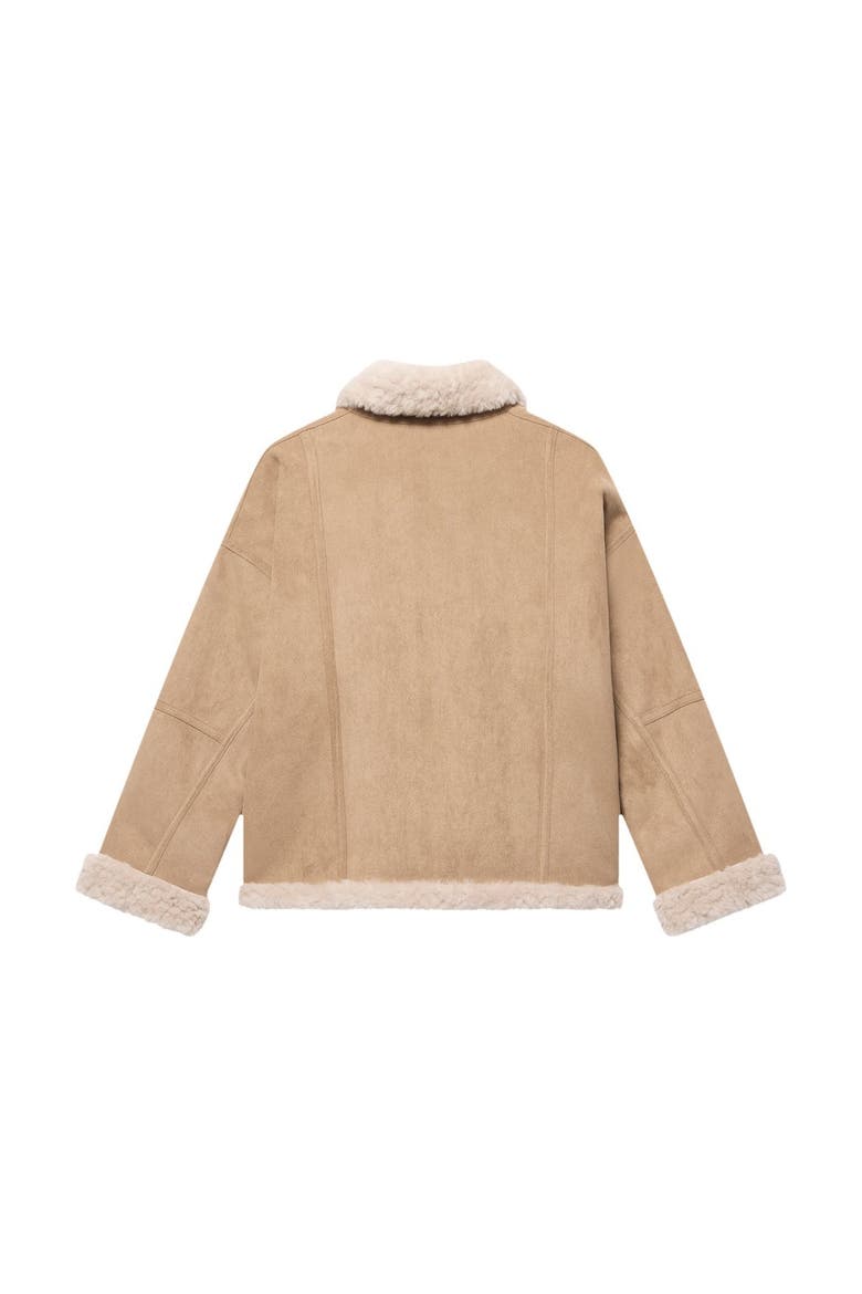 Faux Fur Lined Reversible Jacket, Alternate, color, Camel