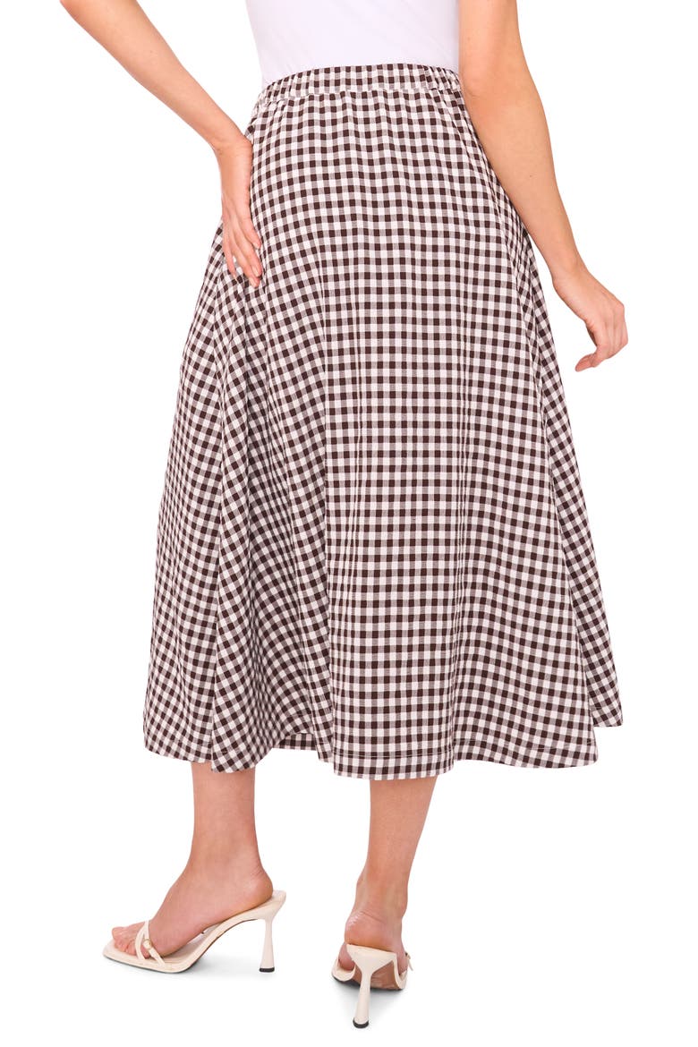 Gingham Midi Skirt, Alternate, color, CHICORY COFFEE